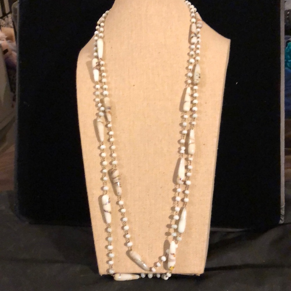 Painted glass necklace